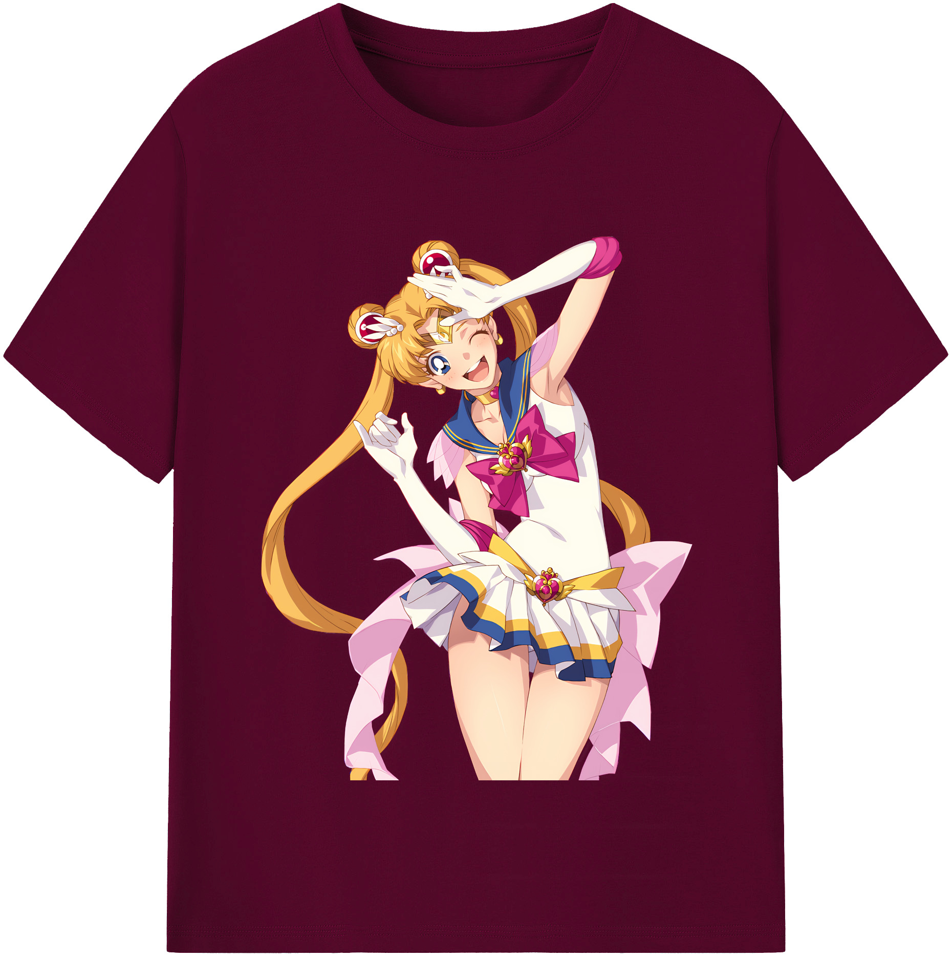（画像用） 美少女戦士セーラームーン 月野 うさぎ つきの うさぎ Sailor Moon Tsukino Usagi レディースカジュアルプリントTシャツ（綿100％）